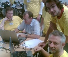 Technical managers validating a test.