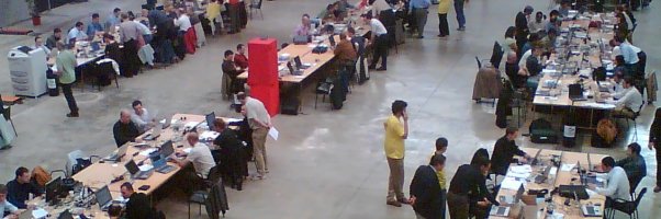An overview of the room where the 2006 connectathon was held.